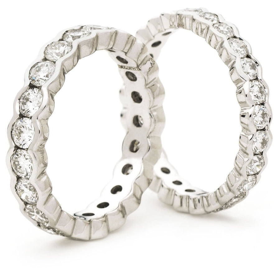 Diamond Full Eternity Ring 2.8mm 1.00ct F-VS Quality in 18k White Gold - My Jewel World