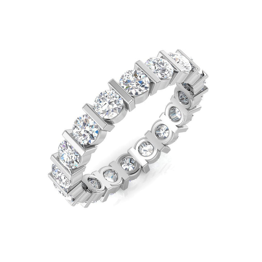 Diamond Full Eternity Ring 2.9mm 2.00ct F-VS Quality in 18k White Gold - My Jewel World