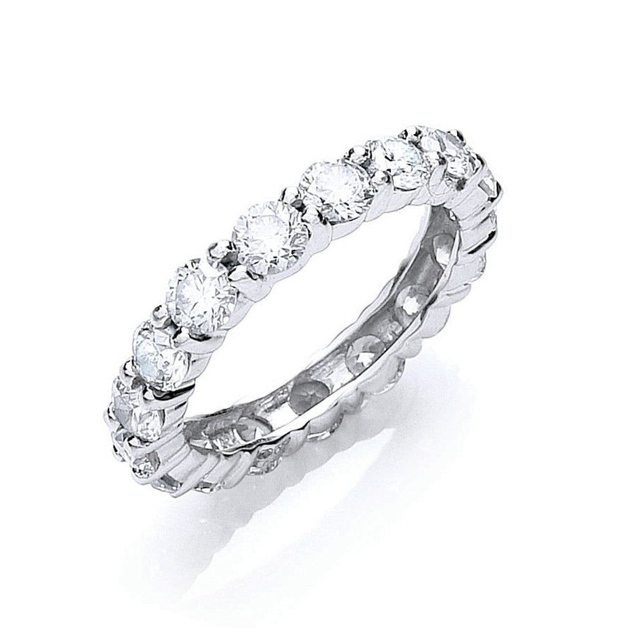 Diamond Full Eternity Ring 3.00ct G-VS Quality in 18K White Gold - My Jewel World