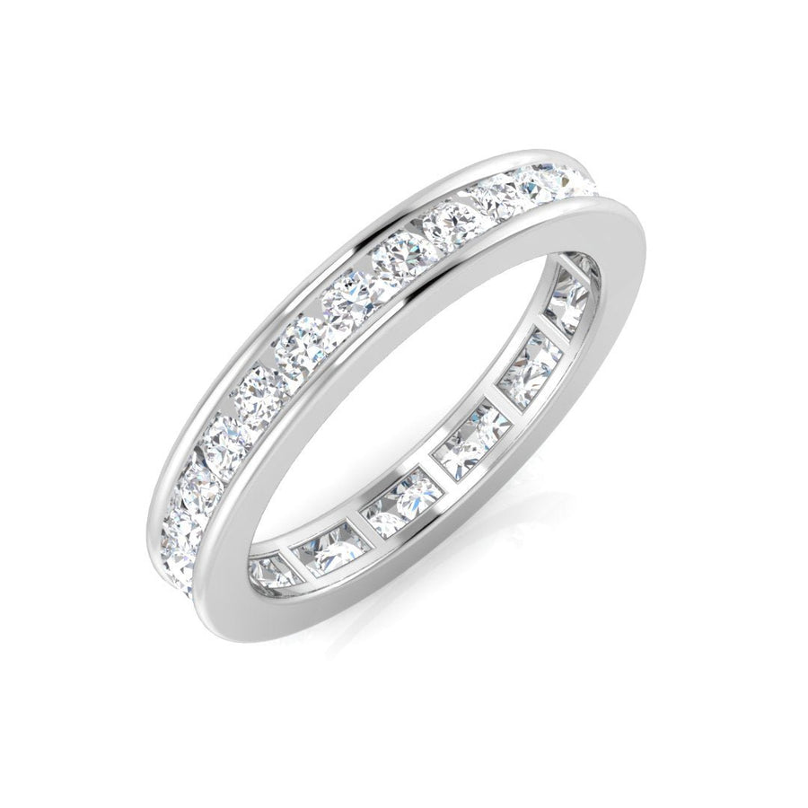 Diamond Full Eternity Ring 3.2mm 1.00ct F-VS Quality in 18k White Gold - My Jewel World