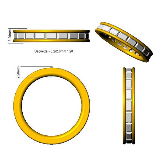 Diamond Full Eternity Ring 3.2mm 1.25ct F-VS Quality in 18k White Gold - My Jewel World