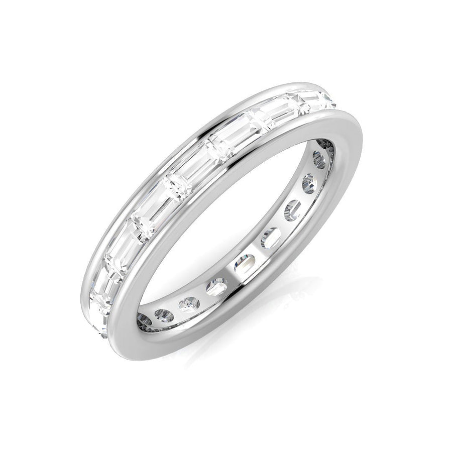 Diamond Full Eternity Ring 3.2mm 1.25ct F-VS Quality in 18k White Gold - My Jewel World