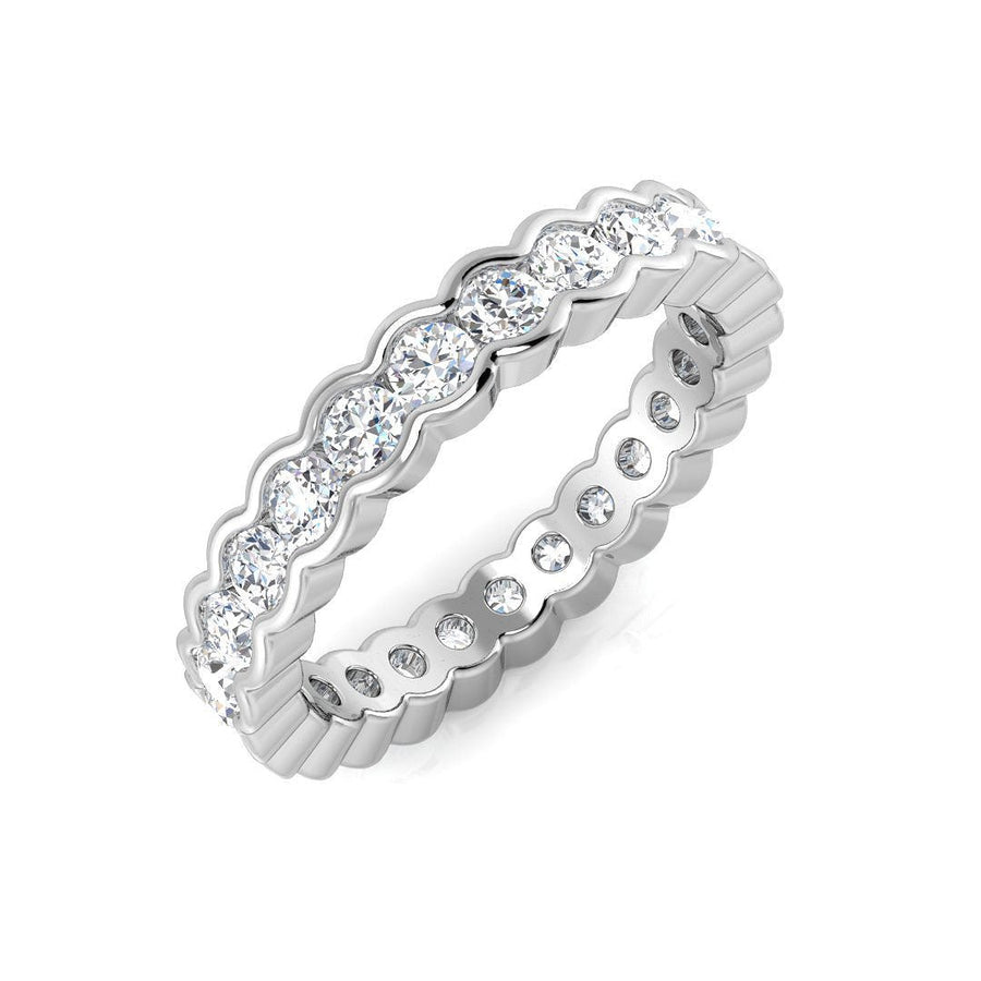 Diamond Full Eternity Ring 3.3mm 1.45ct F-VS Quality in 18k White Gold - My Jewel World