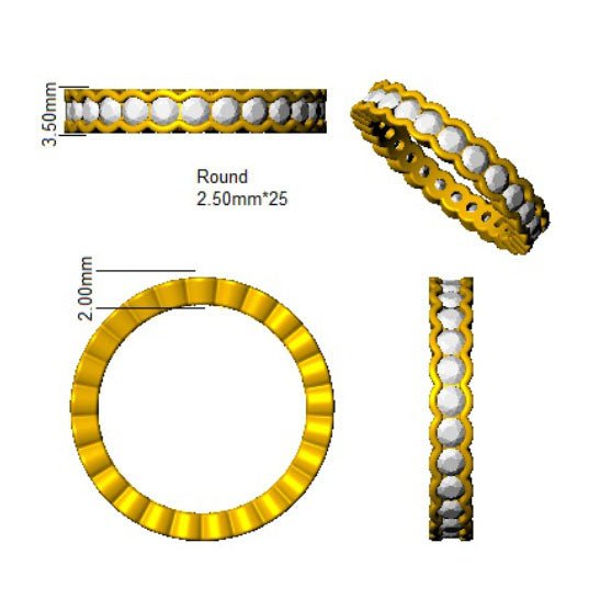 Diamond Full Eternity Ring 3.3mm 1.45ct F-VS Quality in Platinum - My Jewel World