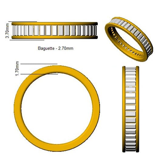 Diamond Full Eternity Ring 3.4mm 1.15ct F-VS Quality in 18k White Gold - My Jewel World