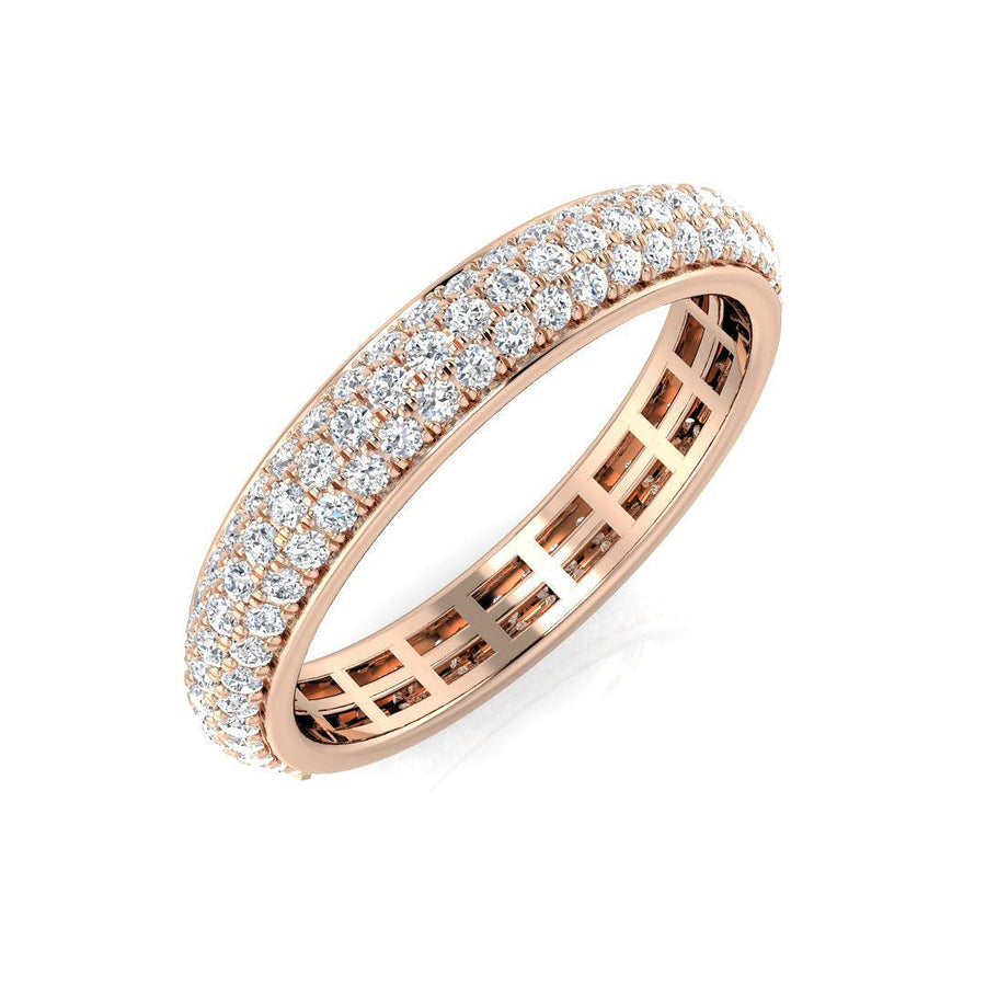 Diamond Full Eternity Ring 3.5mm 1.00ct F-VS Quality in 18k Rose Gold - My Jewel World