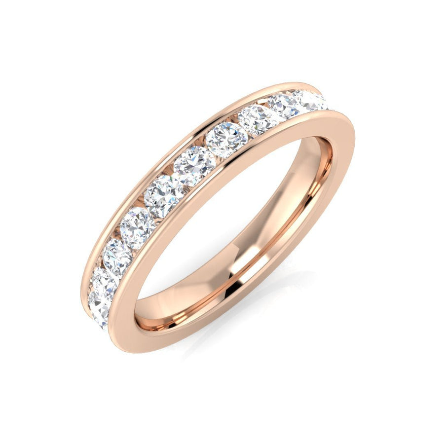 Diamond Full Eternity Ring 3.5mm 1.50ct F-VS Quality in 18k Rose Gold - My Jewel World