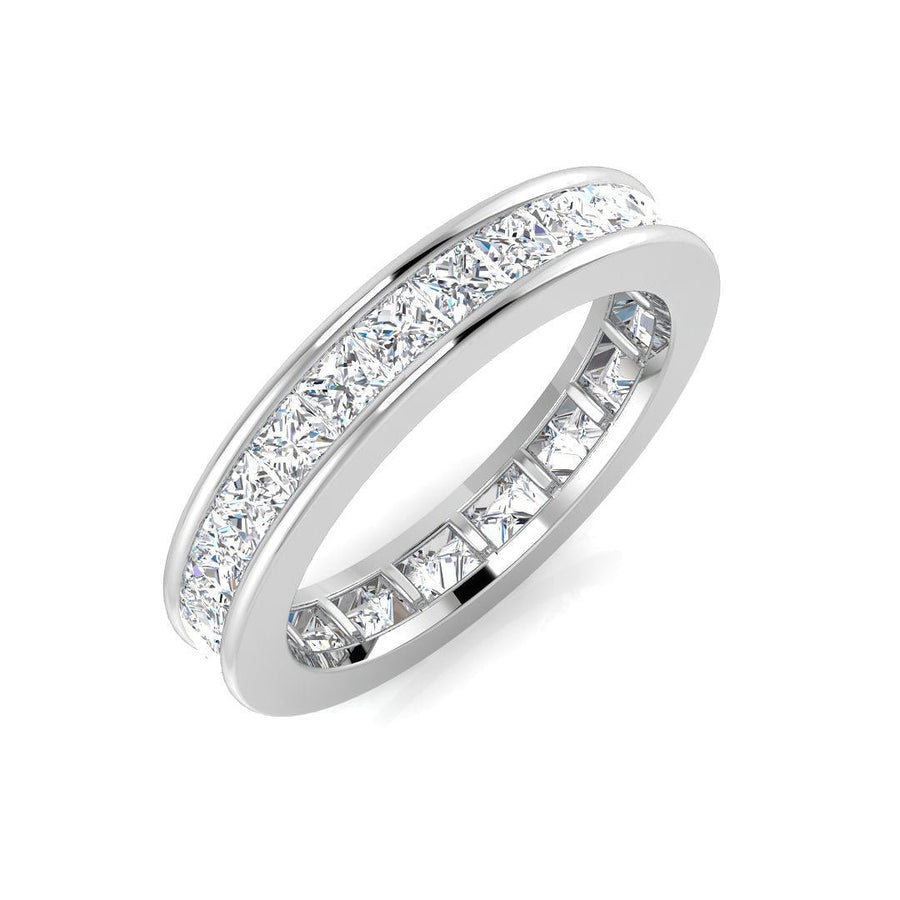 Diamond Full Eternity Ring 3.5mm 2.35ct F-VS Quality in 18k White Gold - My Jewel World