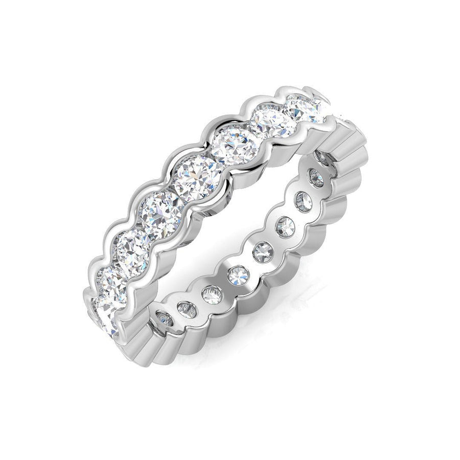 Diamond Full Eternity Ring 3.9mm 2.10ct F-VS Quality in 18k White Gold - My Jewel World