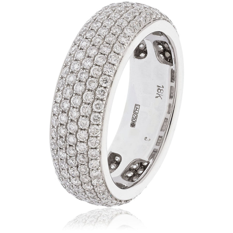 Diamond Full Eternity Ring 6.4mm 2.00ct F-VS Quality in 18k White Gold - My Jewel World