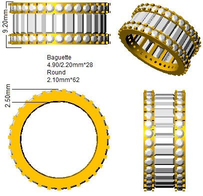 Diamond Full Eternity Ring 9.2mm 5.50ct F-VS Quality in 18k White Gold - My Jewel World