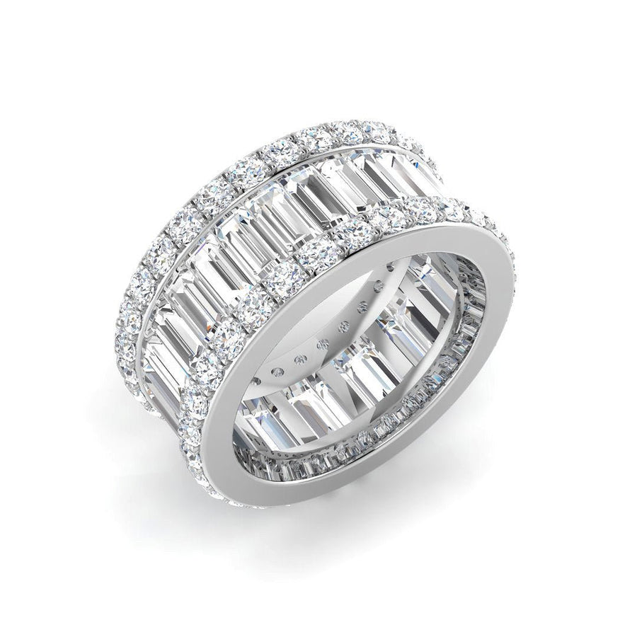 Diamond Full Eternity Ring 9.2mm 5.50ct F-VS Quality in 18k White Gold - My Jewel World