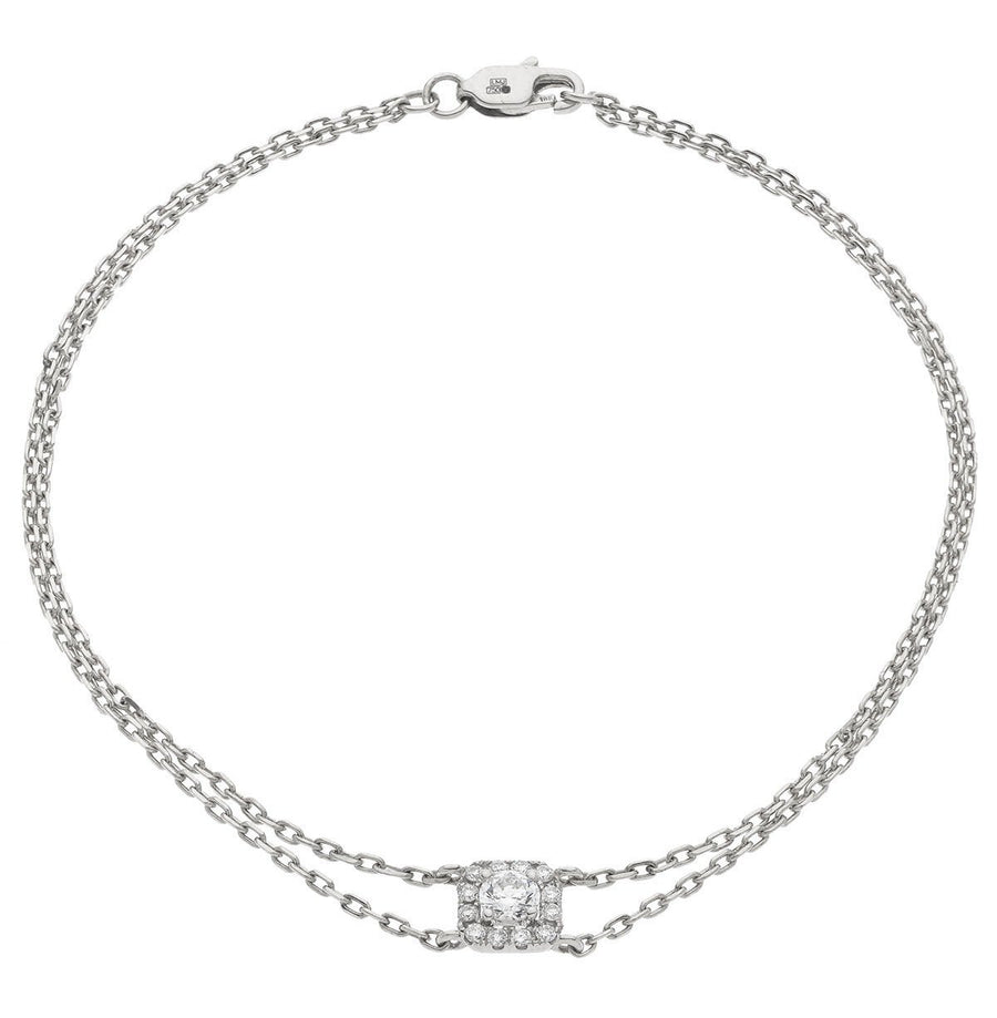 Diamond Halo Bracelet 0.30ct F VS Quality in 18k White Gold - My Jewel World