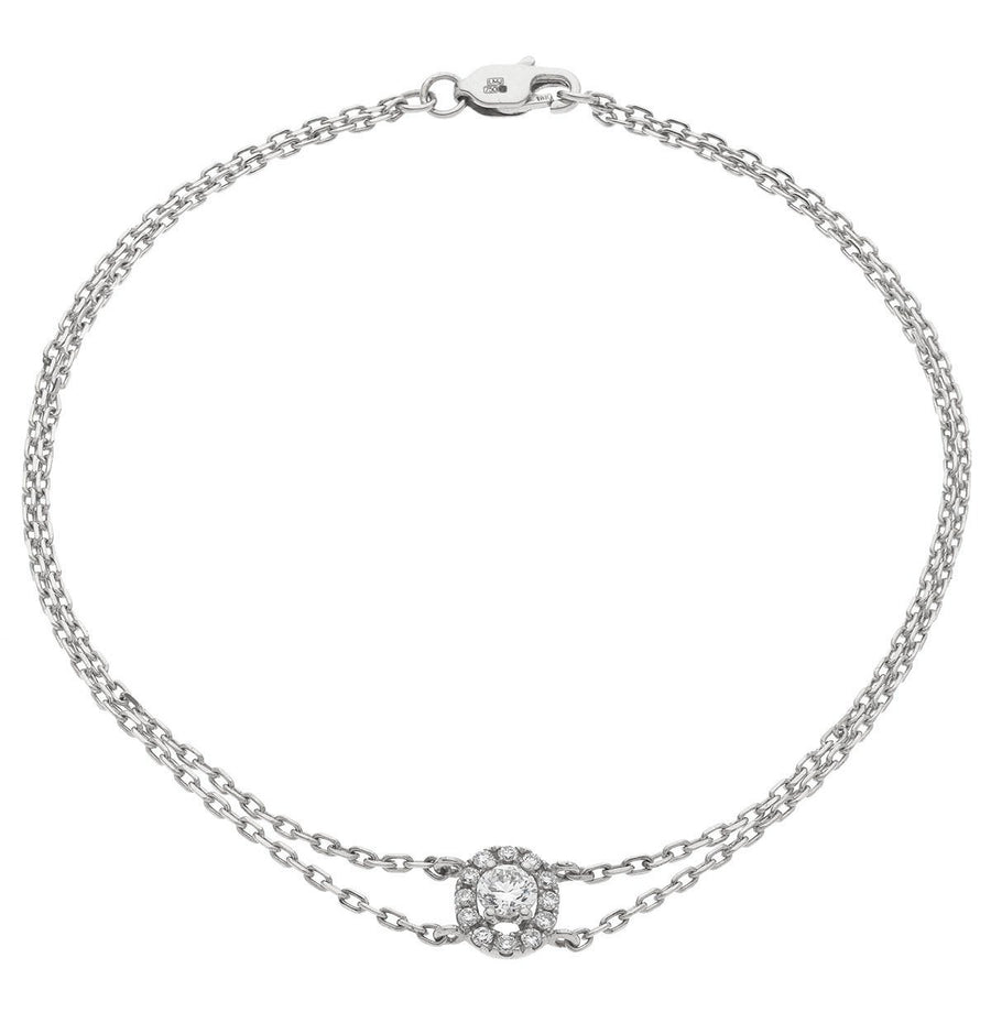 Diamond Halo Bracelet 0.30ct F VS Quality in 18k White Gold - My Jewel World