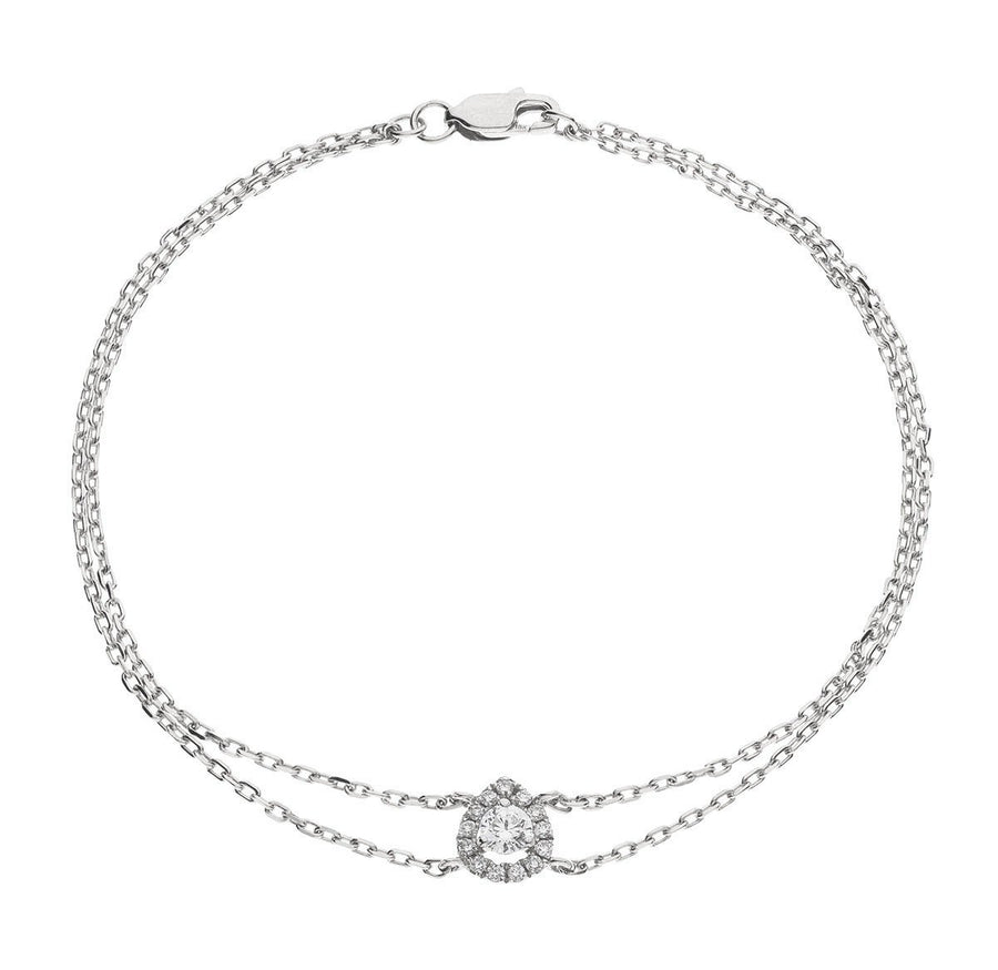 Diamond Halo Bracelet 0.30ct F VS Quality in 18k White Gold - My Jewel World