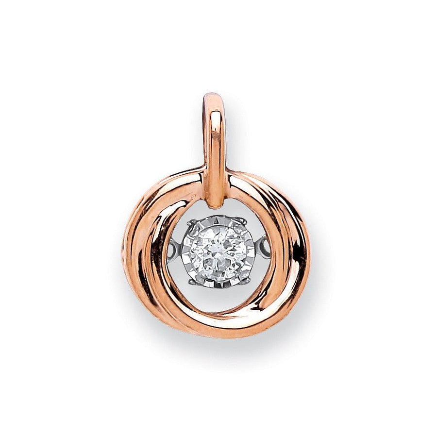 Diamond Halo Solitaire Pendant Necklace 0.10ct H-SI in 9K Rose Gold - My Jewel World