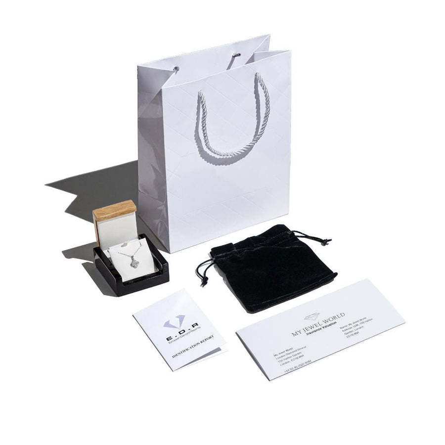 Diamond Handbag Pendant Necklace 0.60ct F VS Quality in 18k White Gold - My Jewel World