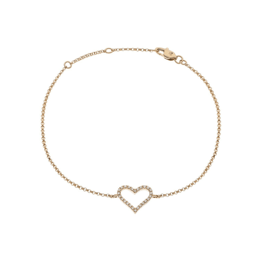 Diamond Heart Bracelet 0.10ct F VS Quality in 18k Rose Gold - My Jewel World