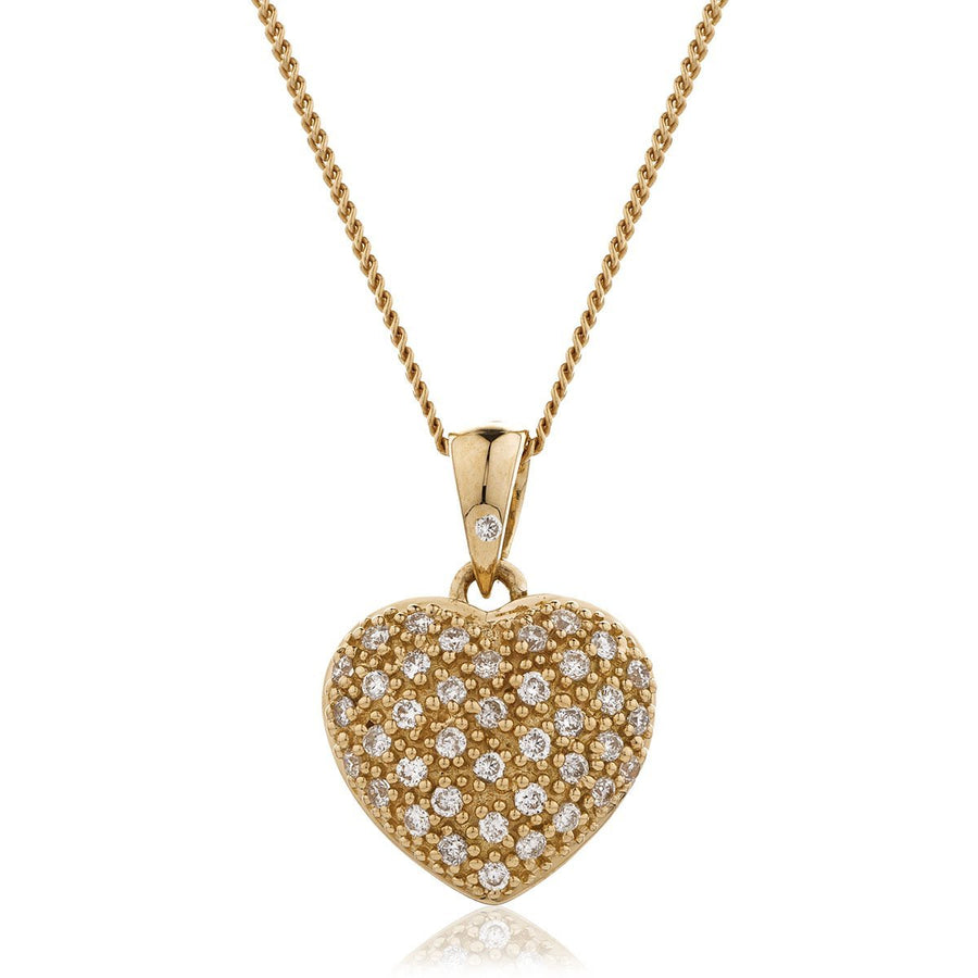 Diamond Heart Pendant Necklace 0.20ct F VS Quality in 18k Rose Gold - My Jewel World