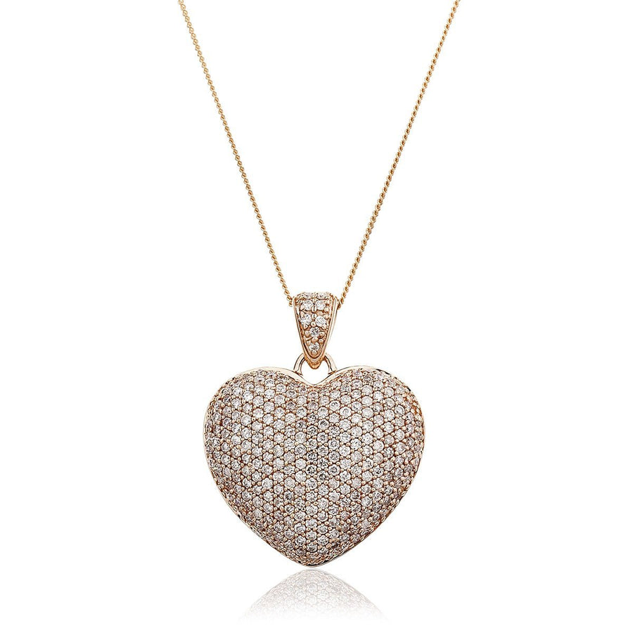 Diamond Heart Pendant Necklace 1.00ct G SI Quality in 9k Rose Gold - My Jewel World