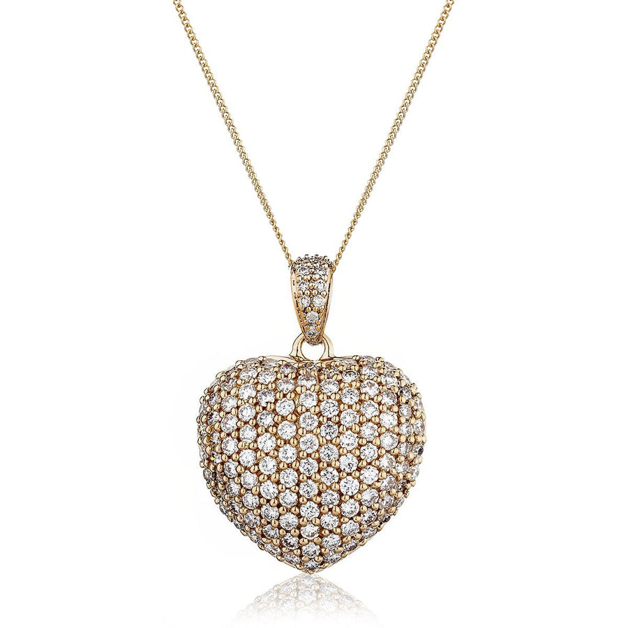 Diamond Heart Pendant Necklace 1.45ct F VS Quality in 18k Rose Gold - My Jewel World