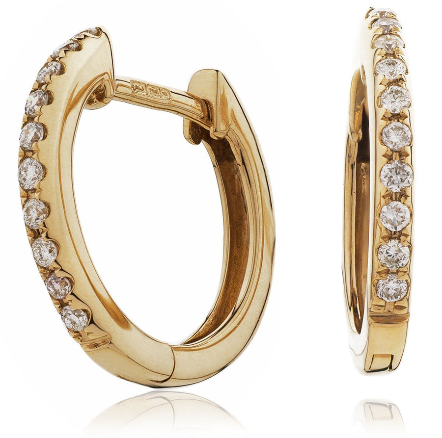 Diamond Hoop Earrings 0.06ct F VS Quality in 18k Rose Gold - My Jewel World