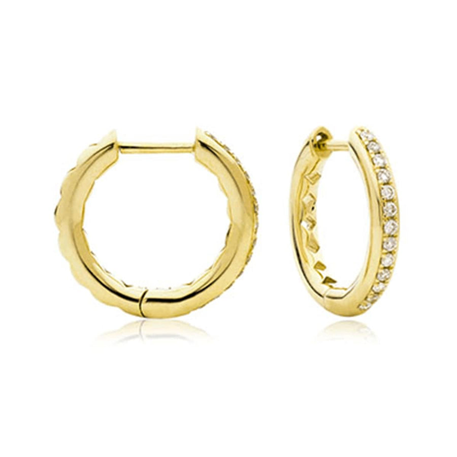 Diamond Hoop Earrings 0.17ct F VS Quality in 18k Yellow Gold - My Jewel World