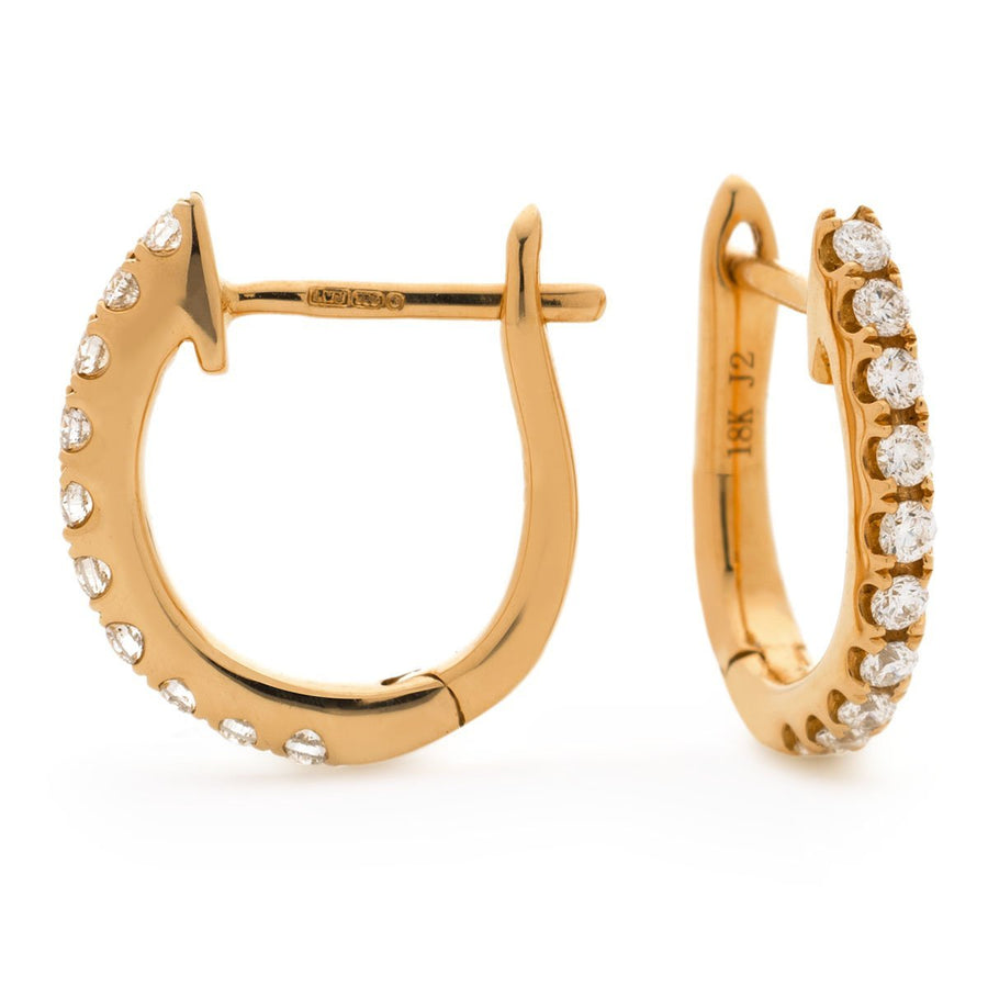 Diamond Hoop Earrings 0.20ct F VS Quality in 18k Rose Gold - My Jewel World