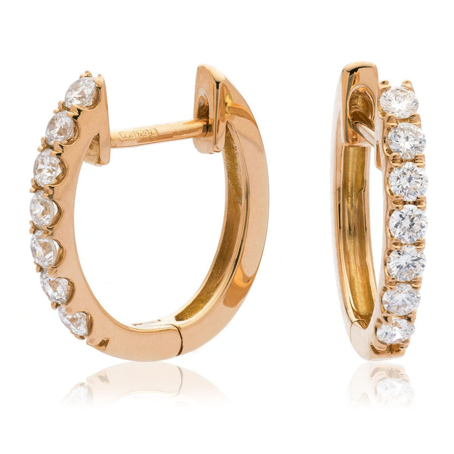 Diamond Hoop Earrings 0.30ct F VS Quality in 18k Rose Gold - My Jewel World