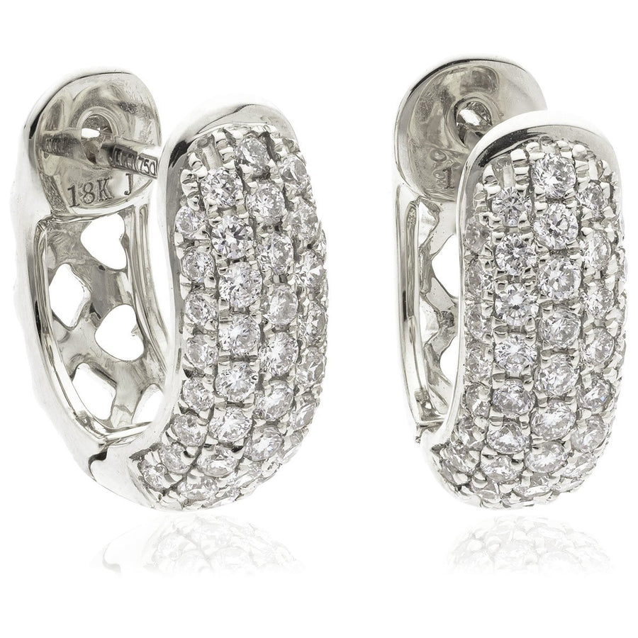 Diamond Hoop Earrings 0.40ct F VS Quality in 18k White Gold - My Jewel World