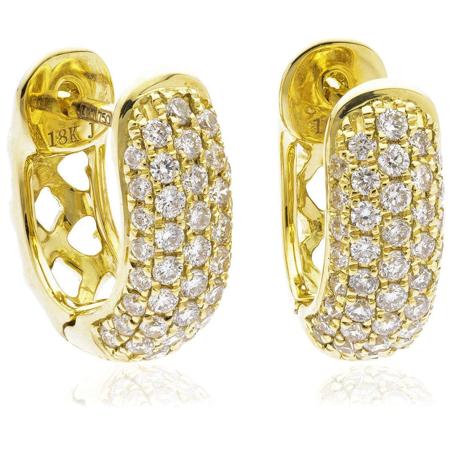 Diamond Hoop Earrings 0.40ct F VS Quality in 18k Yellow Gold - My Jewel World