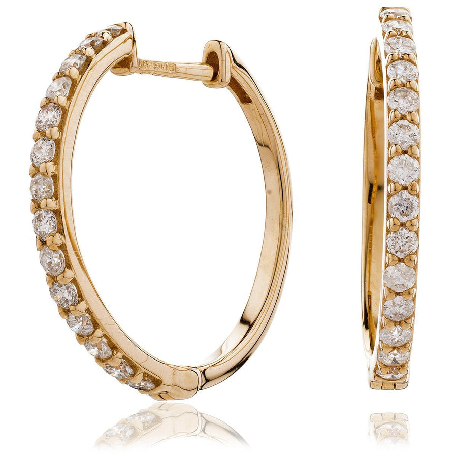 Diamond Hoop Earrings 0.50ct F VS Quality in 18k Rose Gold - My Jewel World