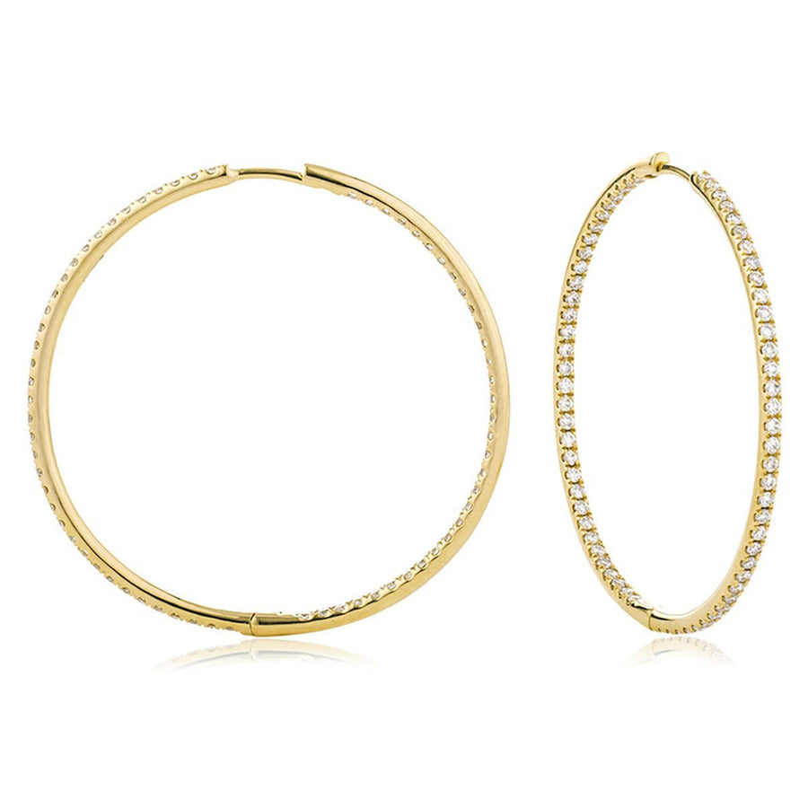 Diamond Hoop Earrings 0.50ct F VS Quality in 18k Yellow Gold - My Jewel World