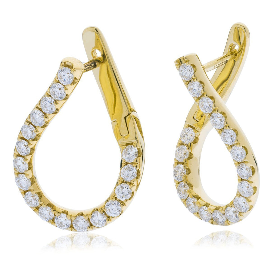 Diamond Hoop Earrings 0.50ct F VS Quality in 18k Yellow Gold - My Jewel World