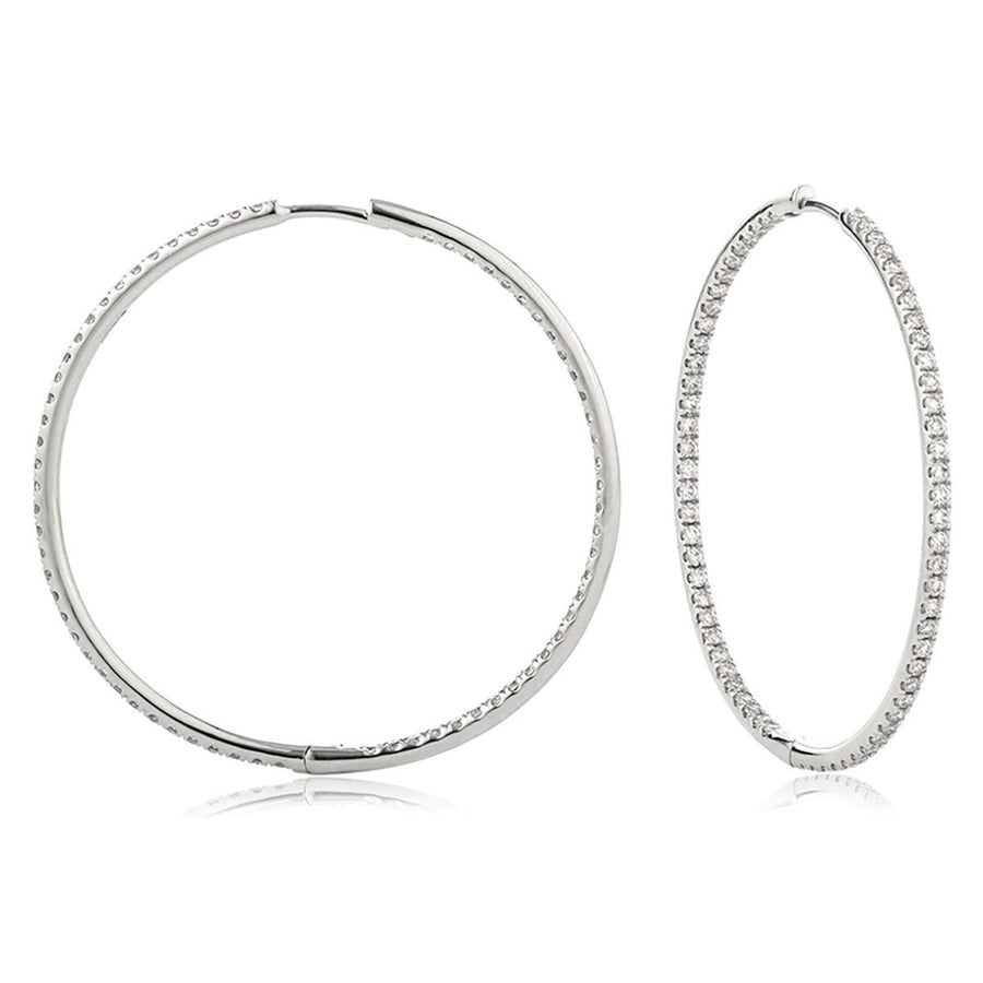 Diamond Hoop Earrings 0.70ct F VS Quality in 18k White Gold - My Jewel World