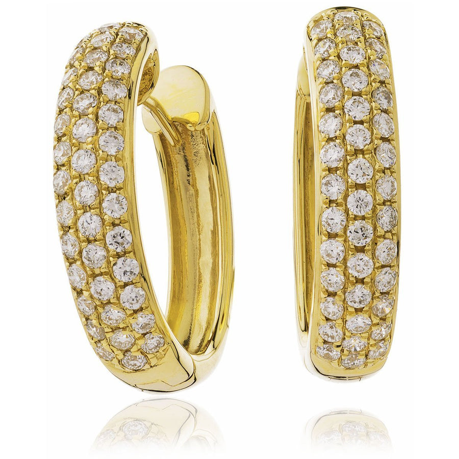Diamond Hoop Earrings 0.70ct F VS Quality in 18k Yellow Gold - My Jewel World