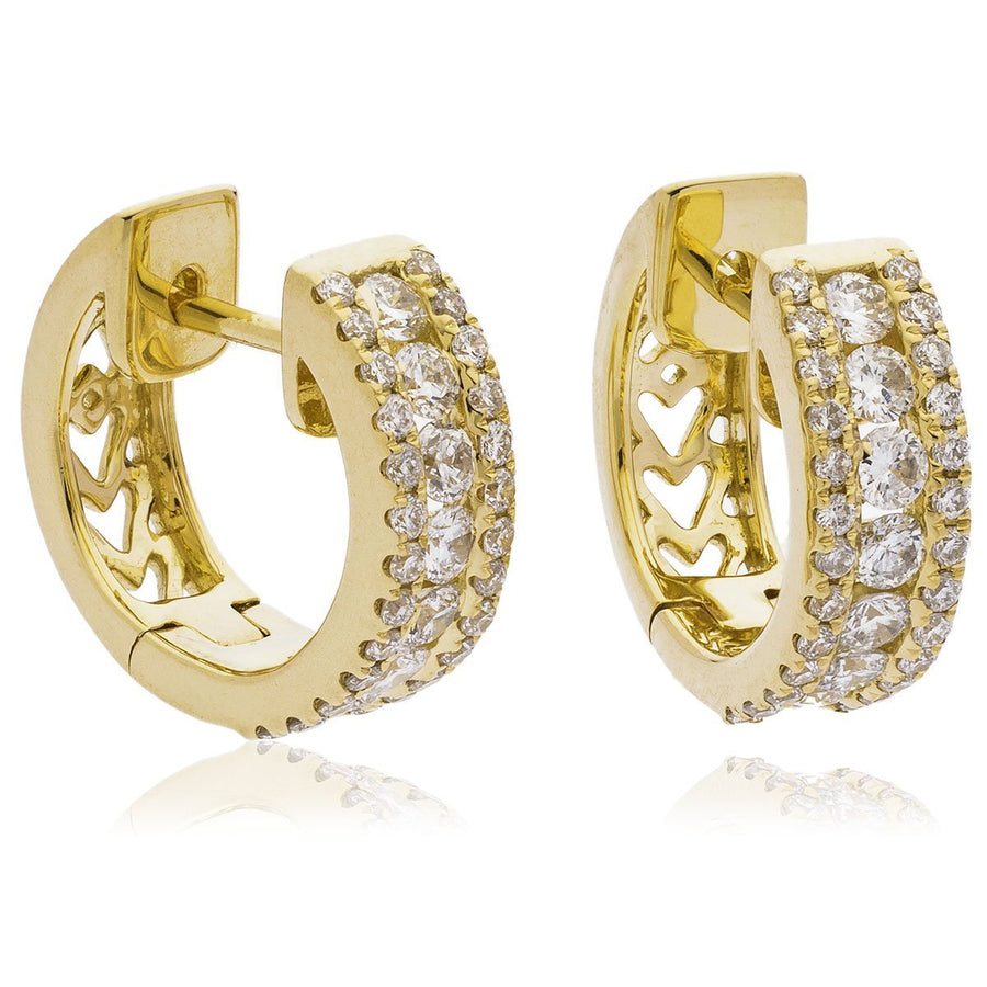 Diamond Hoop Earrings 0.70ct F VS Quality in 18k Yellow Gold - My Jewel World