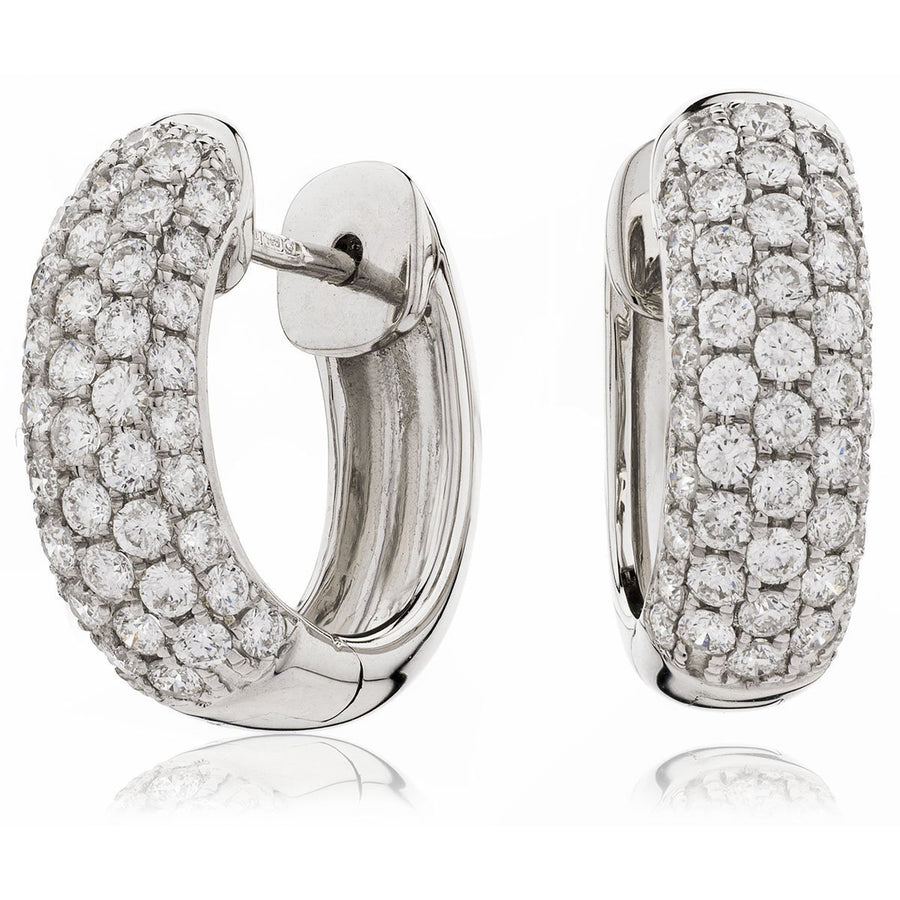 Diamond Hoop Earrings 0.75ct F VS Quality in 18k White Gold - My Jewel World