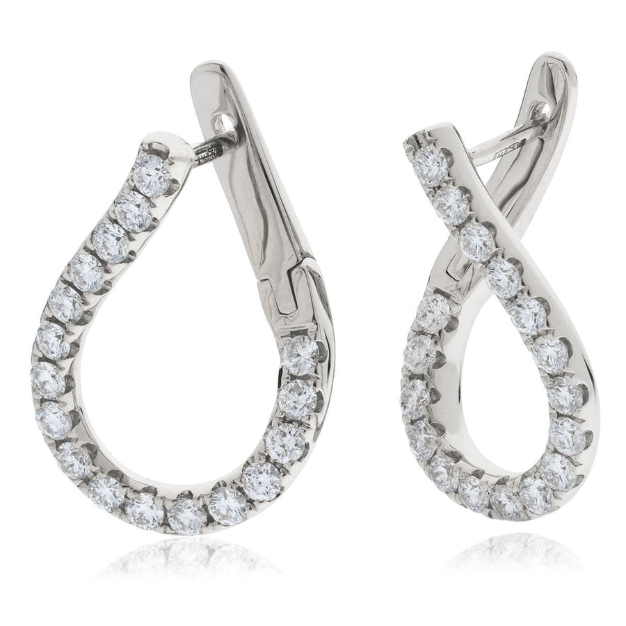 Diamond Hoop Earrings 1.00ct F VS Quality in 18k White Gold - My Jewel World