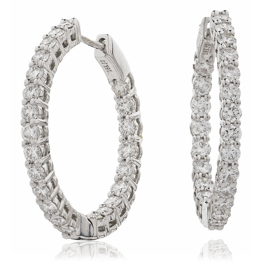 Diamond Hoop Earrings 1.00ct F VS Quality in 18k White Gold - My Jewel World
