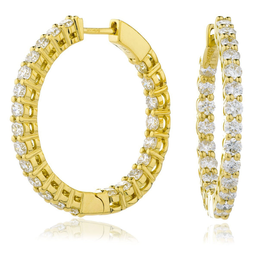 Diamond Hoop Earrings 1.00ct F VS Quality in 18k Yellow Gold - My Jewel World