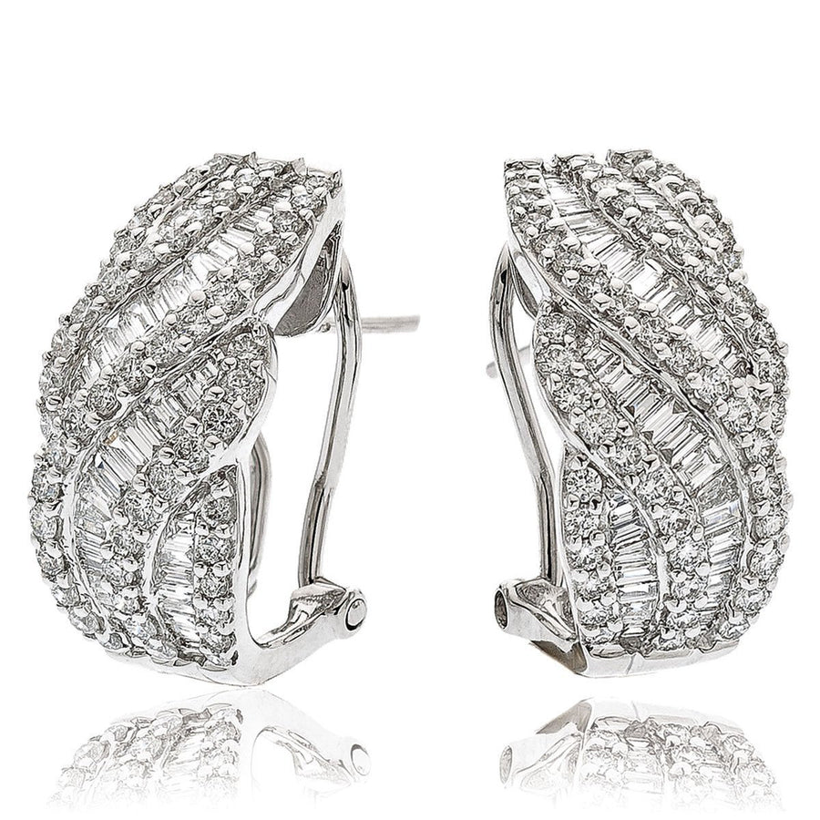 Diamond Hoop Earrings 2.00ct F VS Quality in 18k White Gold - My Jewel World