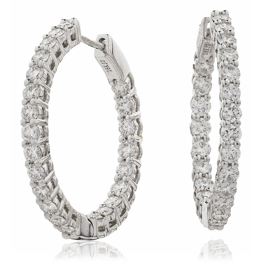 Diamond Hoop Earrings 2.00ct F VS Quality in 18k White Gold - My Jewel World