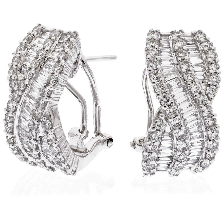 Diamond Hoop Earrings 2.80ct F VS Quality in 18k White Gold - My Jewel World