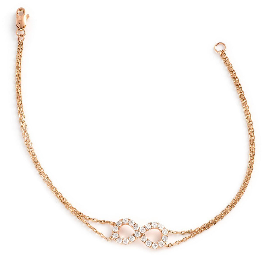 Diamond Infinity Bracelet 0.50ct F VS Quality in 18k Rose Gold - My Jewel World