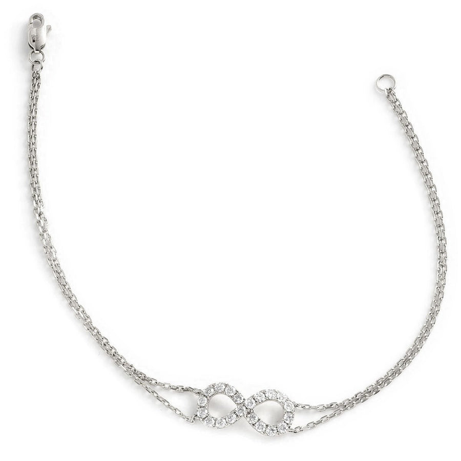 Diamond Infinity Bracelet 0.50ct F VS Quality in 18k White Gold - My Jewel World