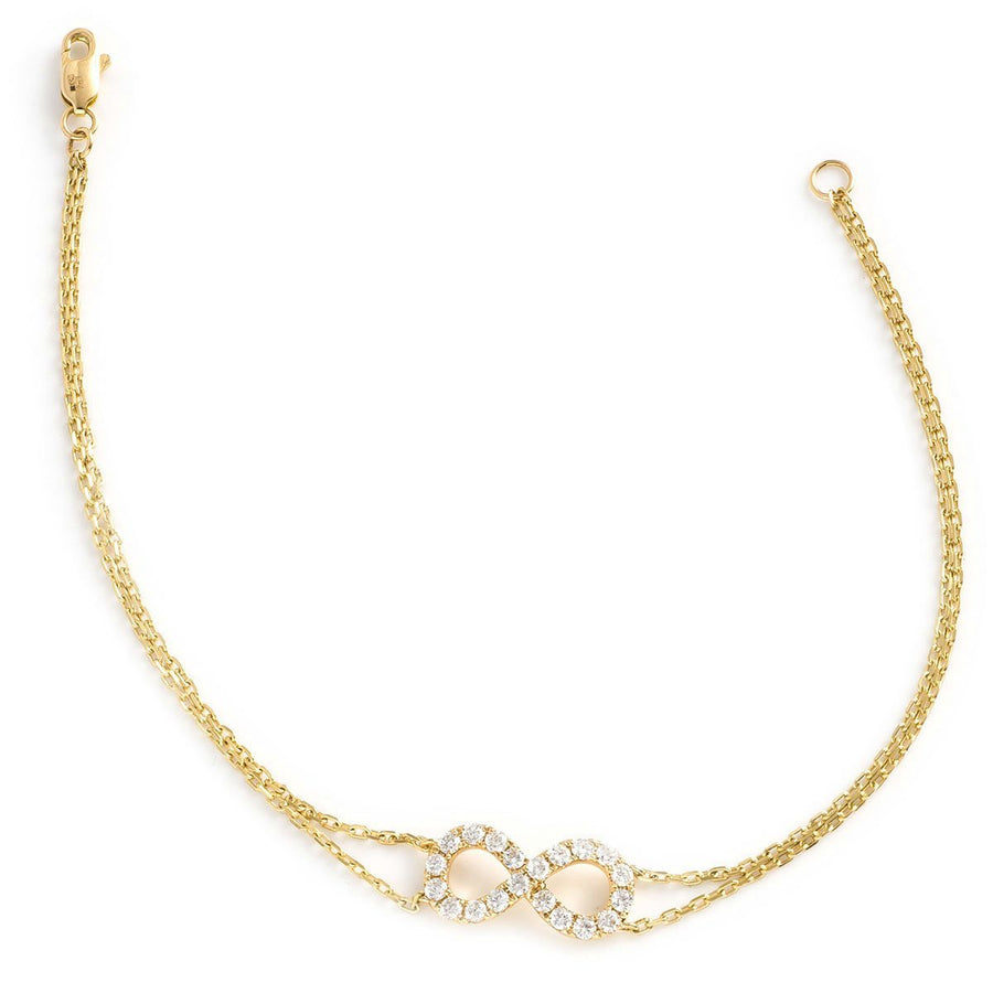 Diamond Infinity Bracelet 0.50ct F VS Quality in 18k Yellow Gold - My Jewel World