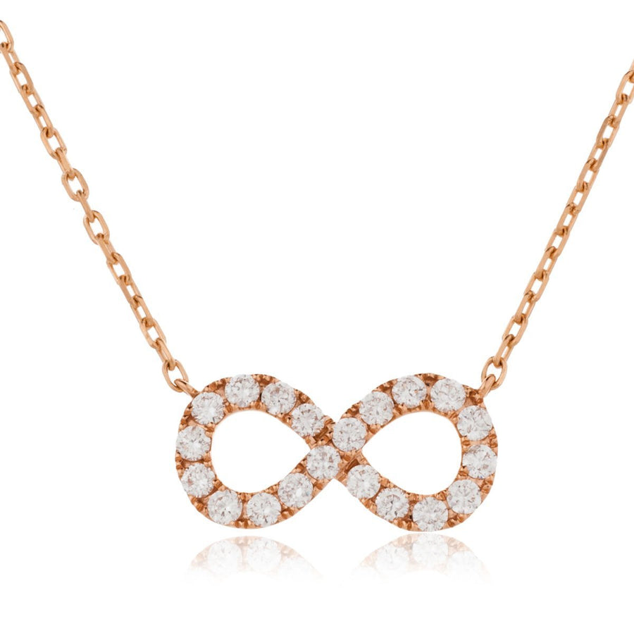 Diamond Infinity Necklace 0.50ct F VS Quality in 18k Rose Gold - My Jewel World