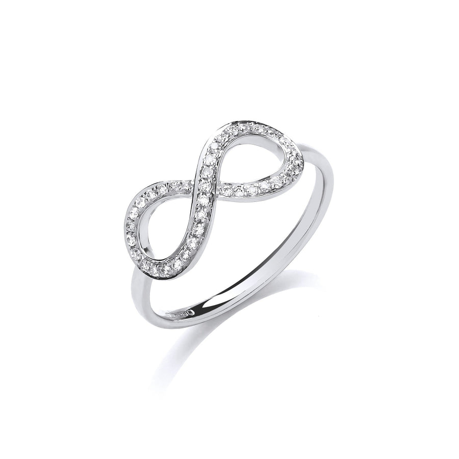 Diamond Infinity Ring 0.13ct H-SI Quality in 9K White Gold - My Jewel World