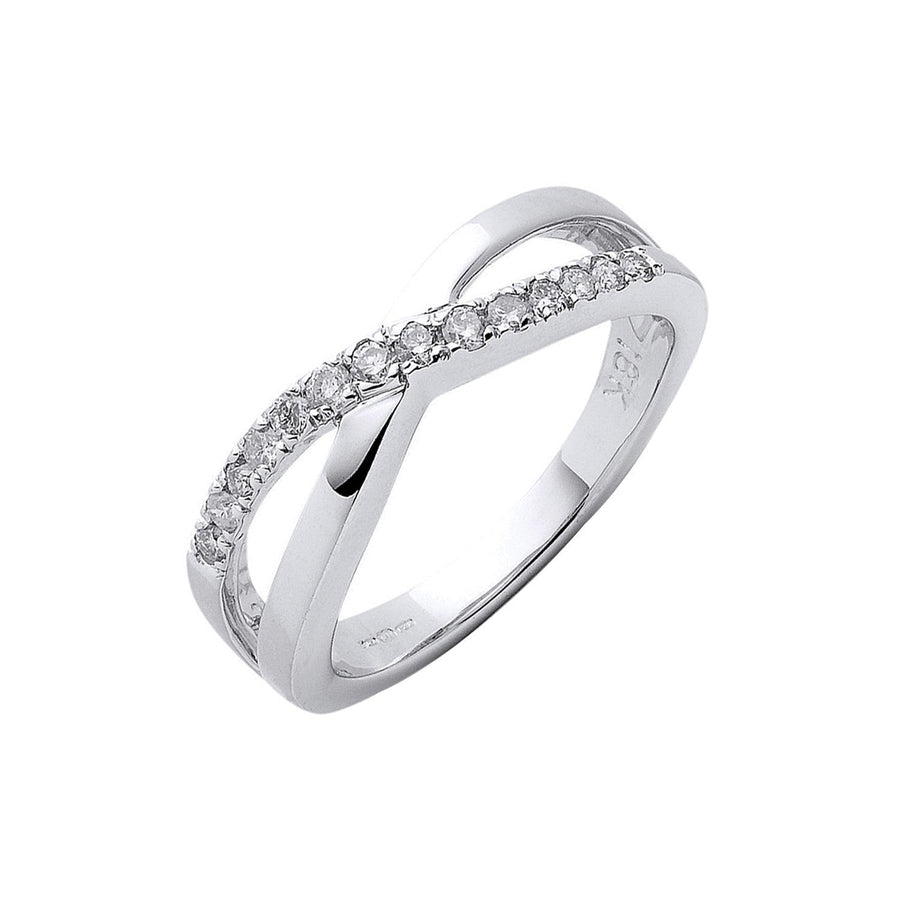 Diamond Infinity Ring 0.20ct H-SI Quality in 18K White Gold - My Jewel World